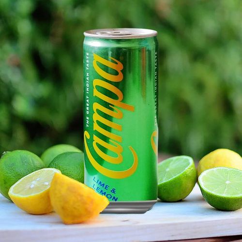 Campa lime and lemon - tangy and sweet pop in a tin can