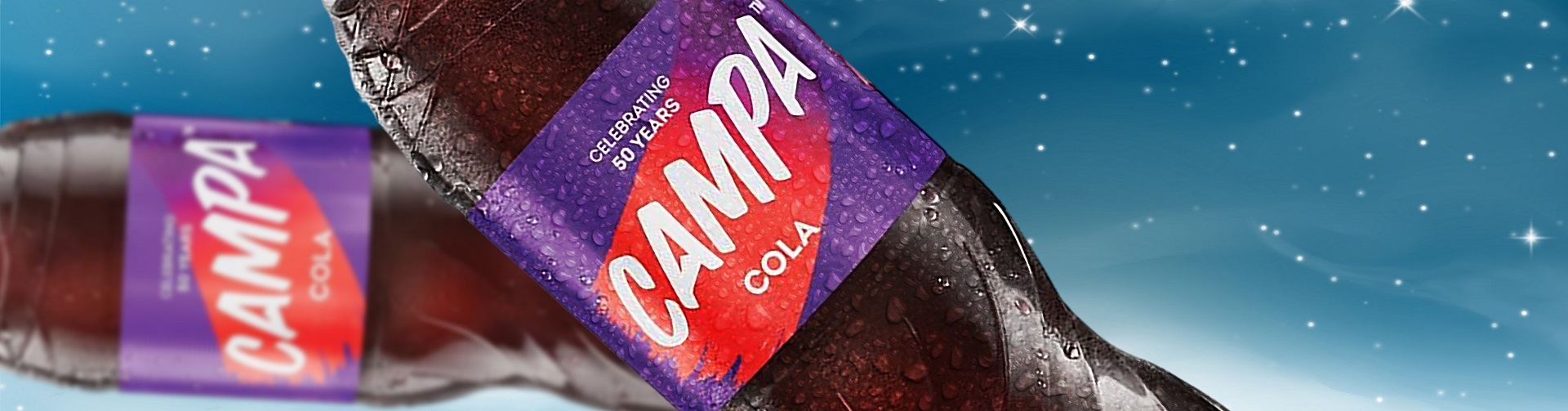 Banner showcasing Campa Cola's unique flavor